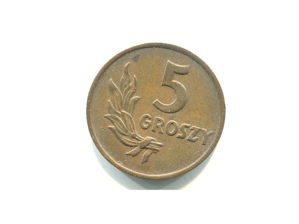 POLSKA. 5 groszy 1949. Brąz.