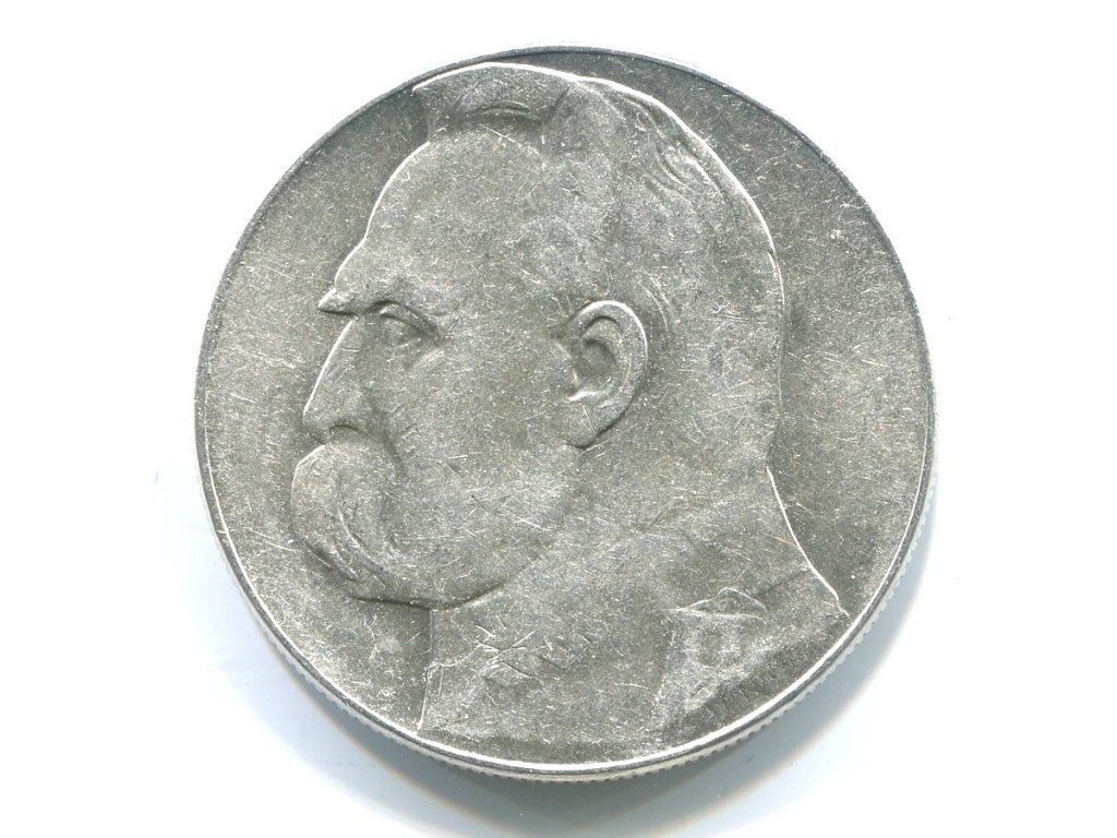 POLSKA. 10 złotych 1936. Piłsudski. Ag.