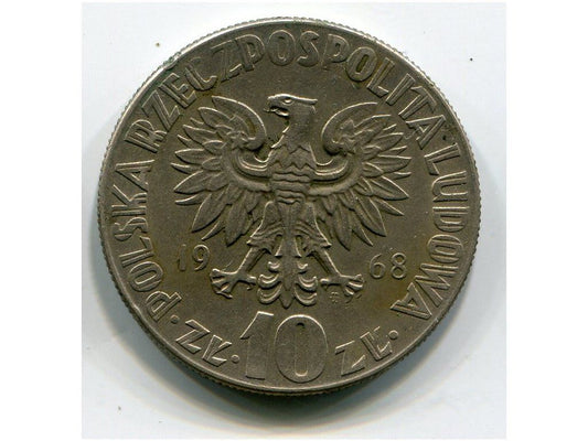 POLSKA. 10 złotych 1968. Kopernik.