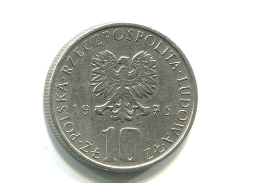 POLSKA. 10 złotych 1975. Pruskie.