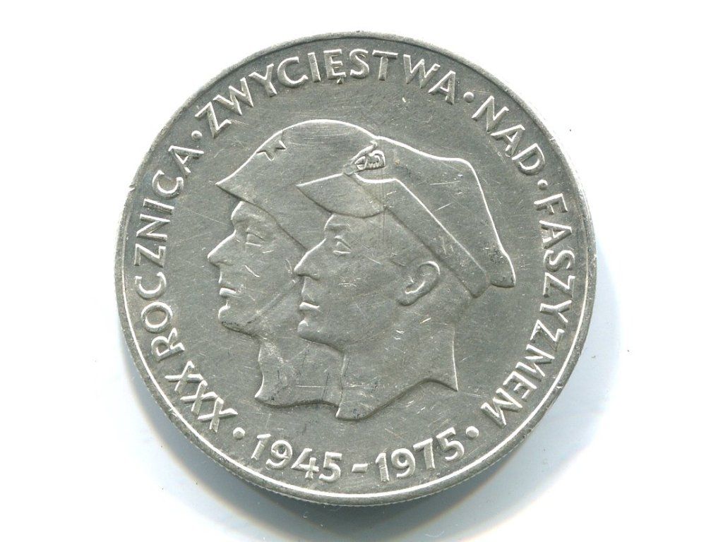 POLSKA. 200 złotych 1975. 30 rocznica zwycięstwa nad faszyzmem. Ag.