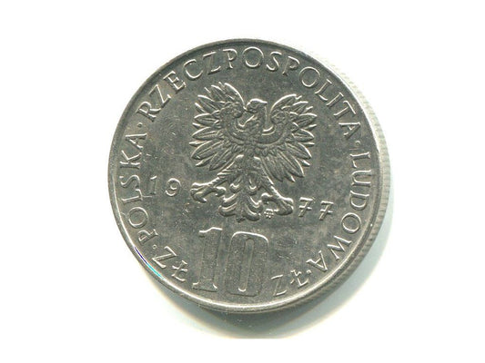 POLSKA. 10 złotych 1977. Pruskie.