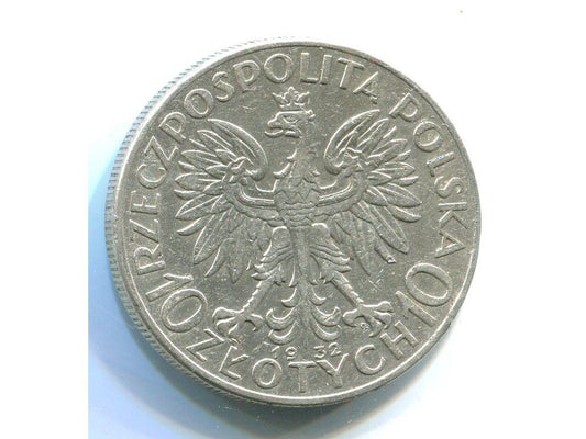 POLSKA. 10 złotych 1933. Traugutta. Ag.