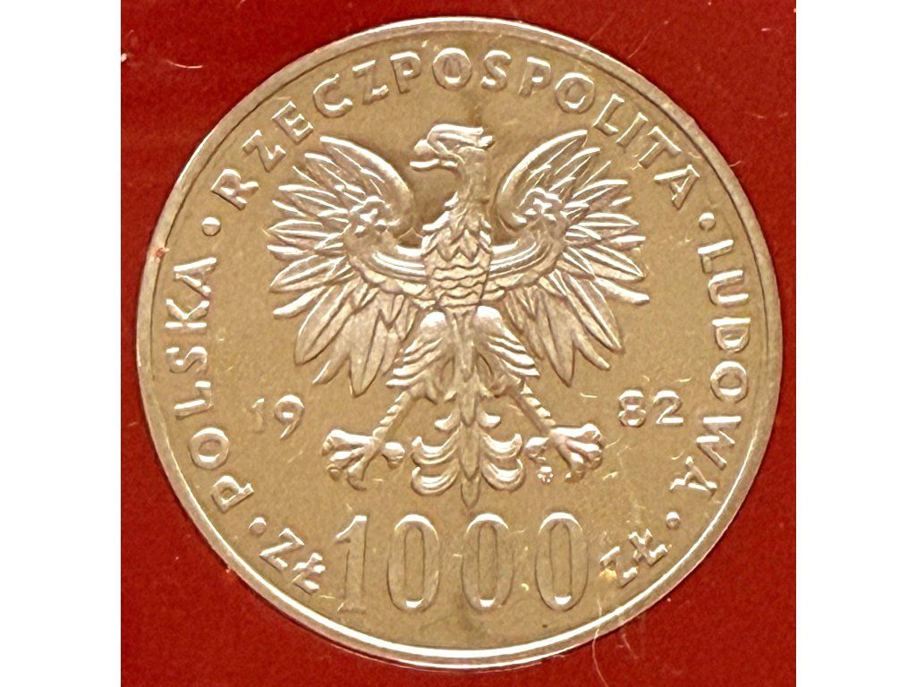 POLSKA. 1000 złotych 1982. Jan Paweł II. DOWÓD. PRÓBA. Ag.
