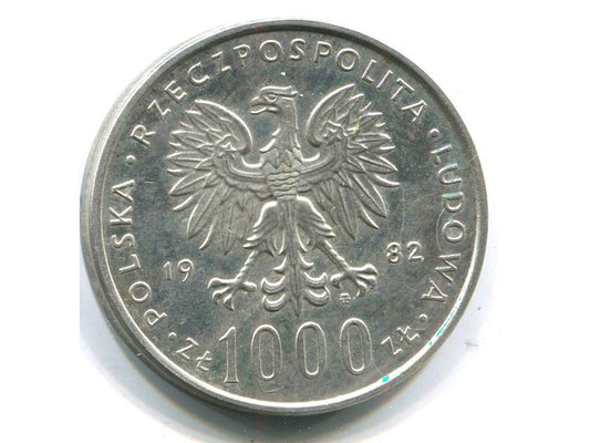 POLSKA. 1000 złotych 1982. Jan Paweł II. Ag.