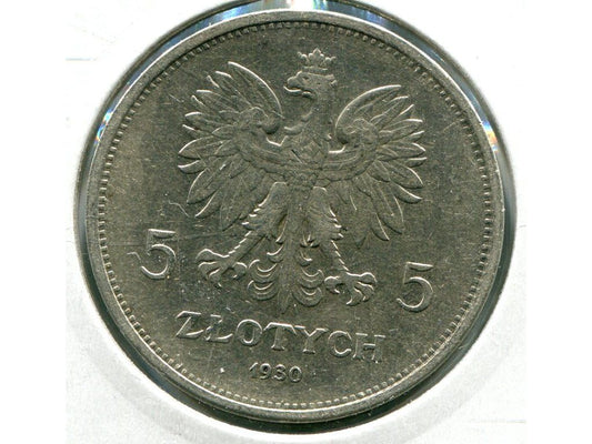 POLSKA. 5 złotych 1930. Powstanie 1830 - 1930.