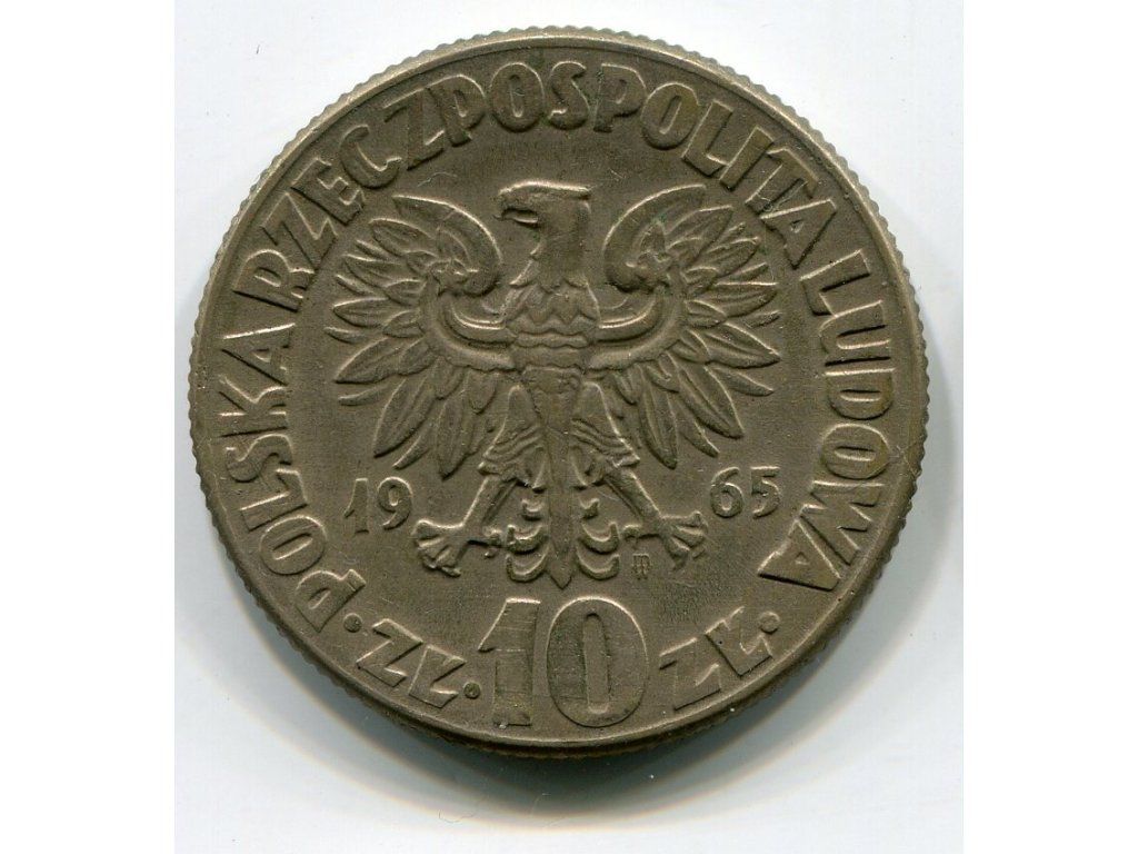 POLSKA. 10 złotych 1965. Kopernik.