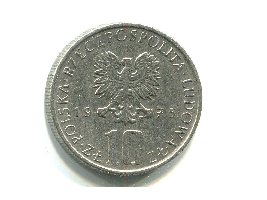 POLSKA. 10 złotych 1975. Pruskie.