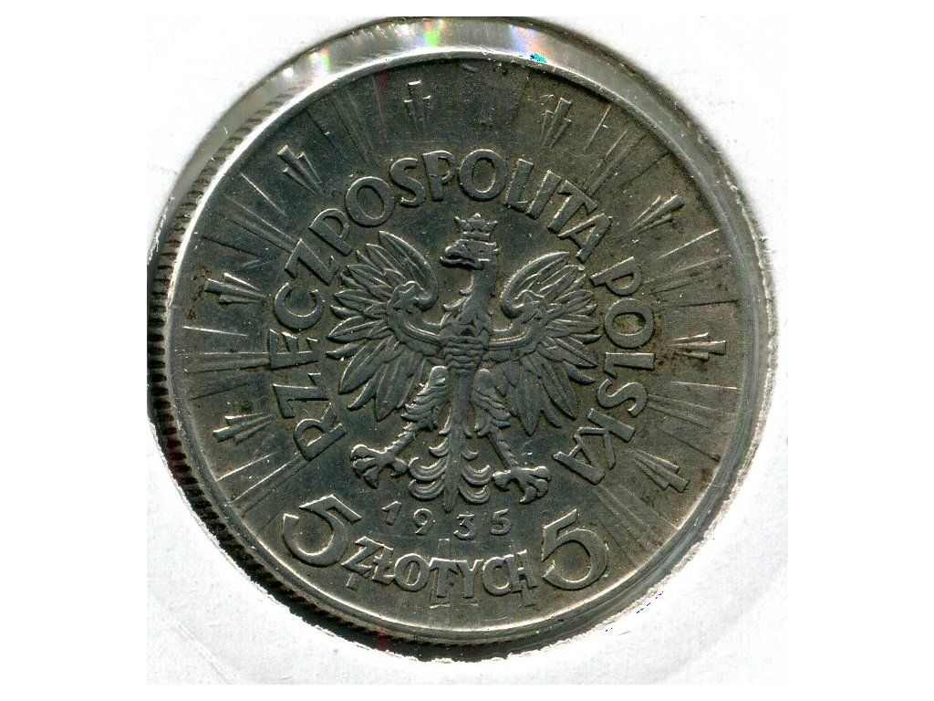 POLSKA. 5 złotych 1935. Piłsudski, Ag.