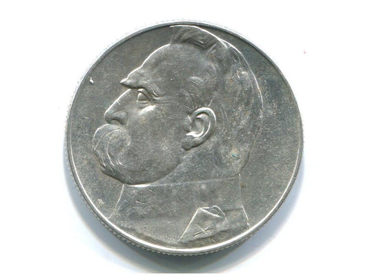 POLSKA. 5 złotych 1938. Piłsudski. Ag.
