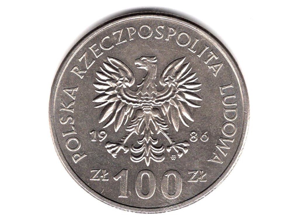 POLSKA. 100 złotych 1986. Władysław I. Łokietek.