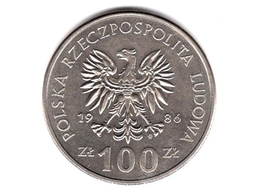 POLSKA. 100 złotych 1986. Władysław I. Łokietek.