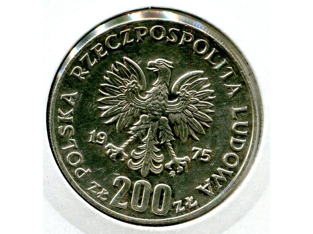 POLSKA. 200 złotych 1975. 30 rocznica zwycięstwa nad faszyzmem. Ag.