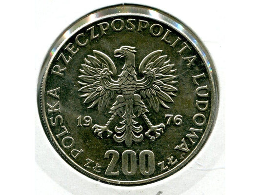 POLSKA. 200 złotych 1976. XXI. igrzyska olimpijskie. Ag.