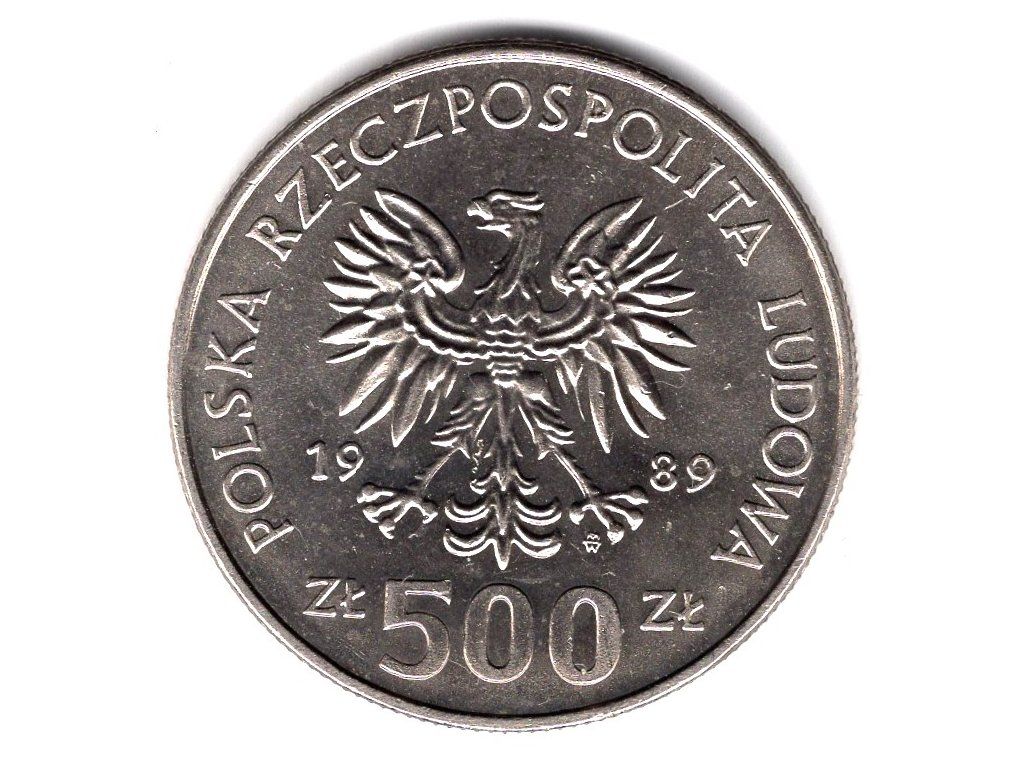 POLSKA. 500 złotych 1989. 50. rocznica wojny obronnej Polski.