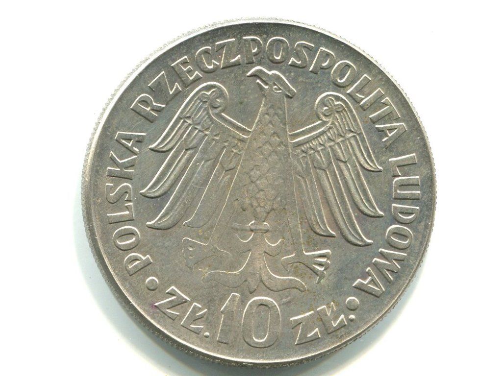 POLSKA. 10 złotych 1964. Król Kazimierz Wielki. Napis.