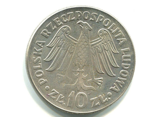 POLSKA. 10 złotych 1964. Król Kazimierz Wielki. Napis.