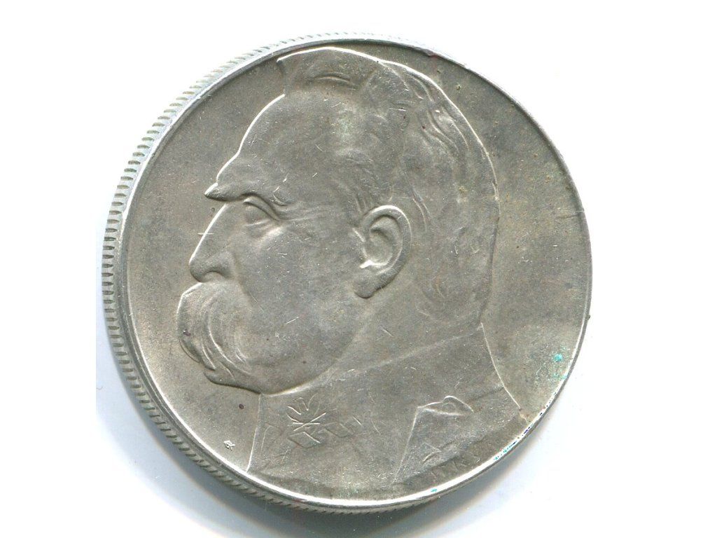 POLSKA. 10 złotych 1939. Piłsudski. Ag.
