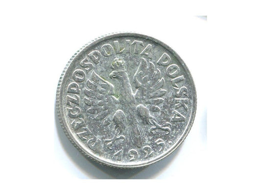POLSKA. 1 złoty 1925. Kropka. Ag.