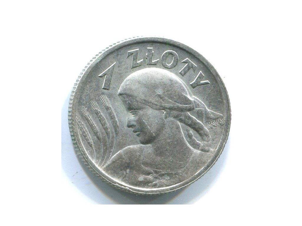 POLSKA. 1 złoty 1925. Kropka. Ag.