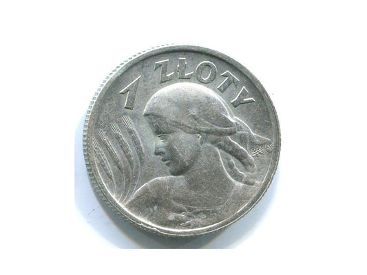 POLSKA. 1 złoty 1925. Kropka. Ag.