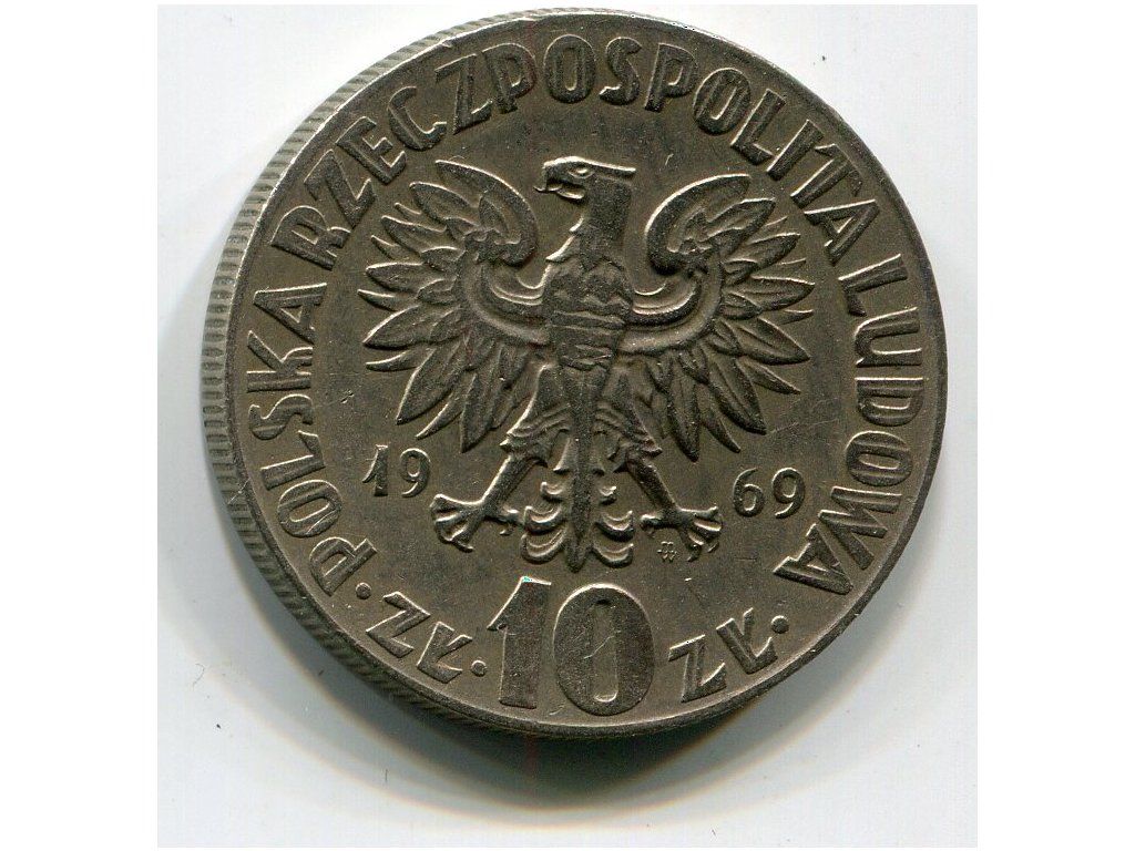 POLSKA. 10 złotych 1969. Mikołaj Kopernik.