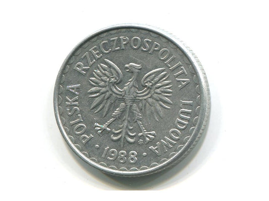 POLSKA. 1 złoty 1988.