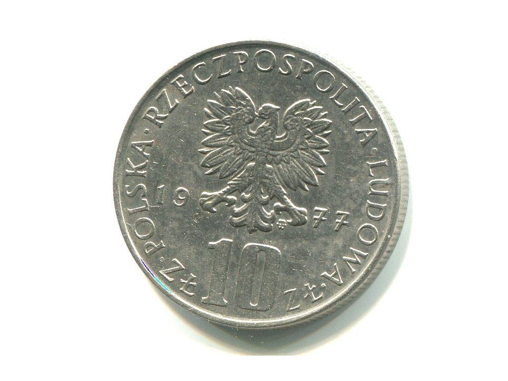 POLSKA. 10 złotych 1977. Pruskie.