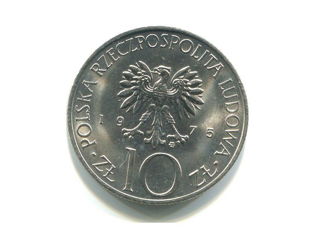 POLSKA. 10 złotych 1975. Adam Mickiewicz.