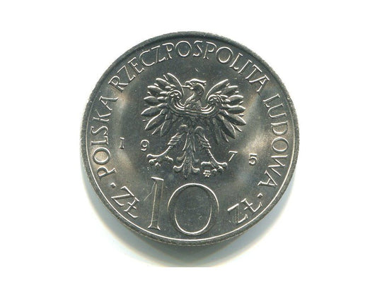POLSKA. 10 złotych 1975. Adam Mickiewicz.
