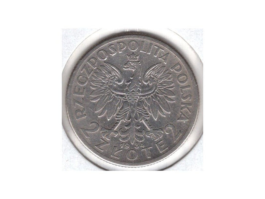 POLSKA. 2 złote 1934. Św. Jadwiga. Ag.