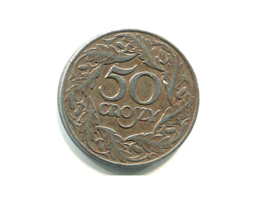 POLSKA. 50 groszy 1938. Fe, bez znaku mennicy.