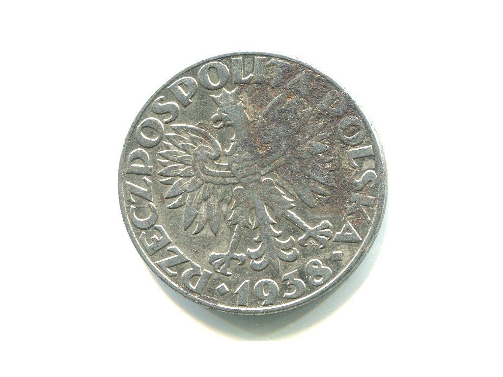 POLSKA. 50 groszy 1938. Fe, niklowany, znak mennicy.