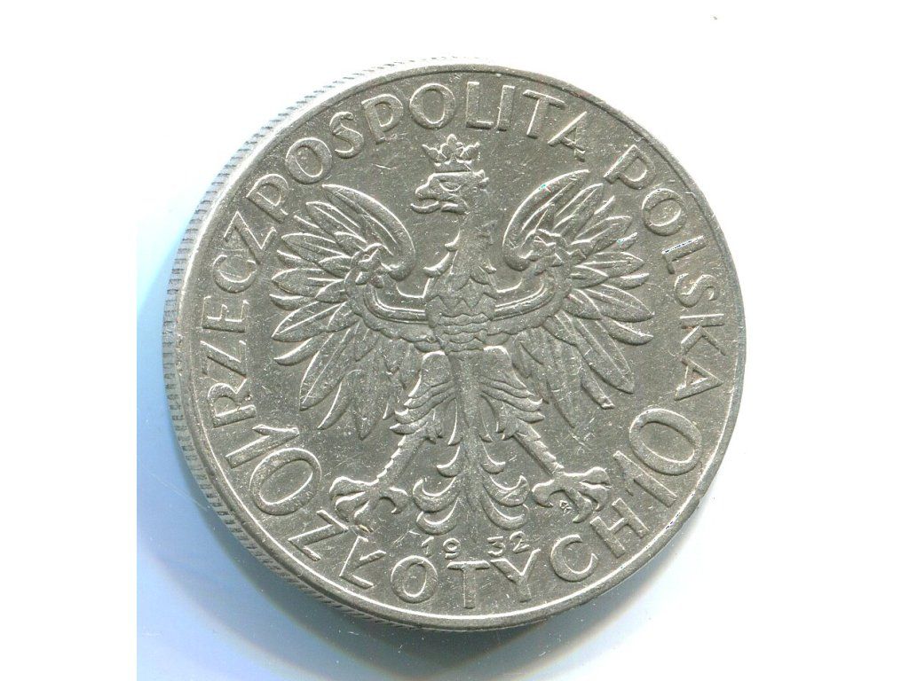 POLSKA. 10 złotych 1933. Traugutta. Ag.