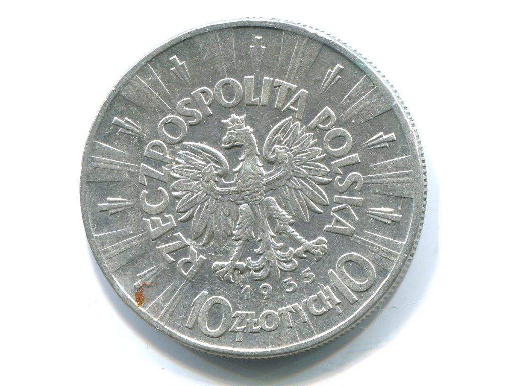 POLSKA. 10 złotych 1935. Piłsudski. Ag.