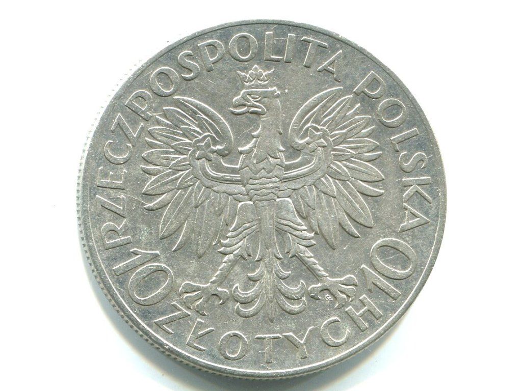 POLSKA. 10 złotych 1933. Sobieski. Ag.
