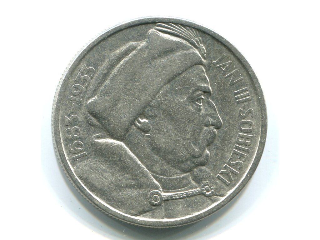 POLSKA. 10 złotych 1933. Sobieski. Ag.
