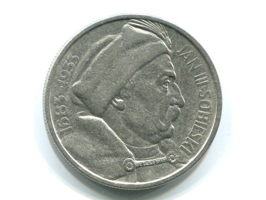 POLSKA. 10 złotych 1933. Sobieski. Ag.