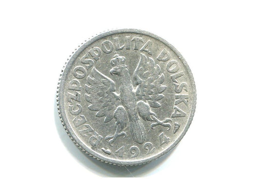 POLSKA. 1 złoty 1924. Róg i pochodnia Ag.