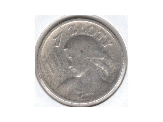 POLSKA. 1 złoty 1924. Róg i pochodnia Ag.