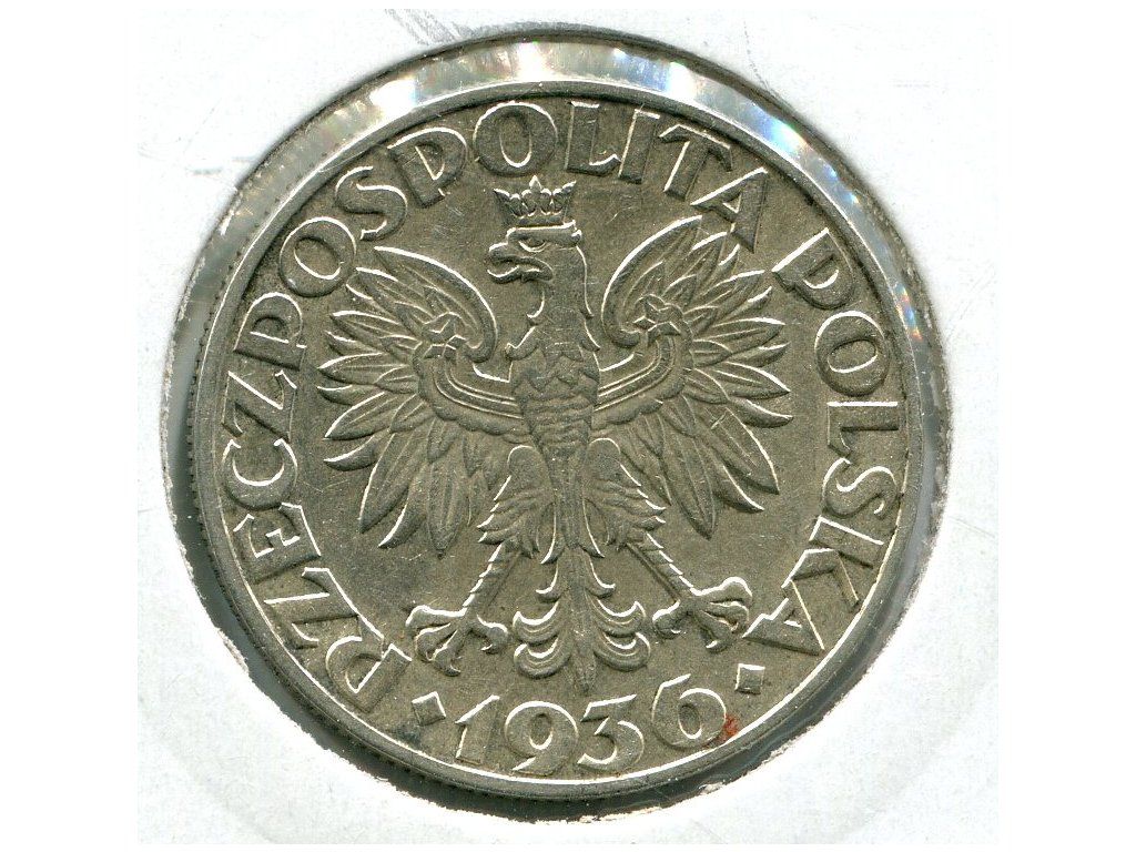 POLSKA. 5 złotych 1936. Żaglówka. Ag.