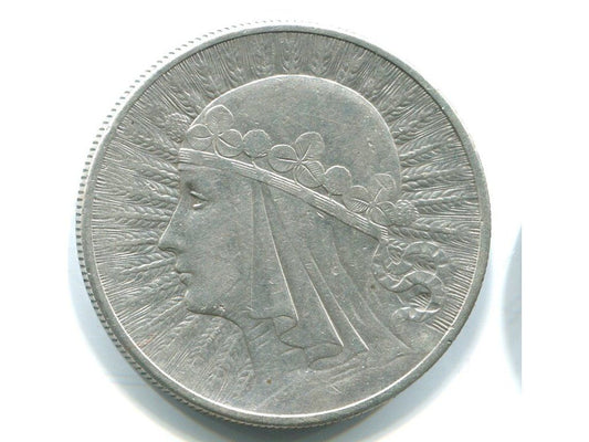 POLSKA. 10 złotych 1932. Św. Jadwiga. Brak znaku mennicy. Ag.